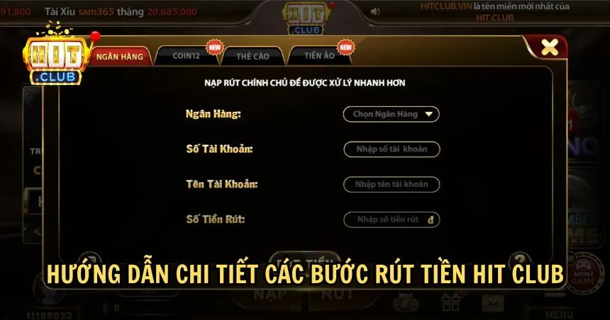 Ba bước rút tiền HIT CLUB cực nhanh