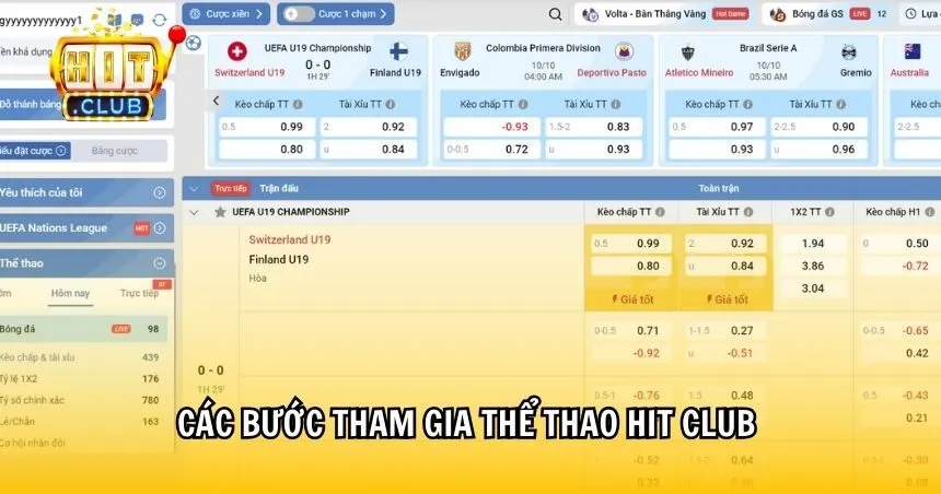 Các bước tham gia thể thao HIT CLUB