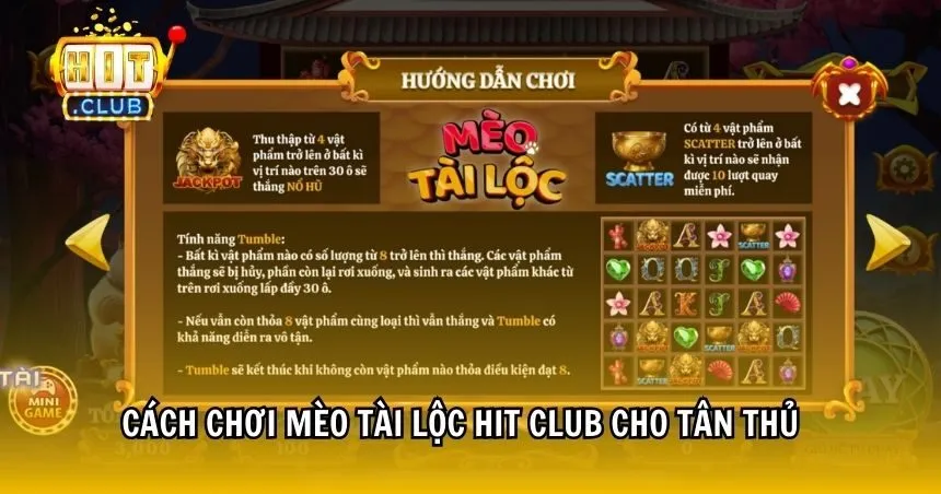 Cách chơi Mèo Tài Lộc HIT CLUB cho tân thủ